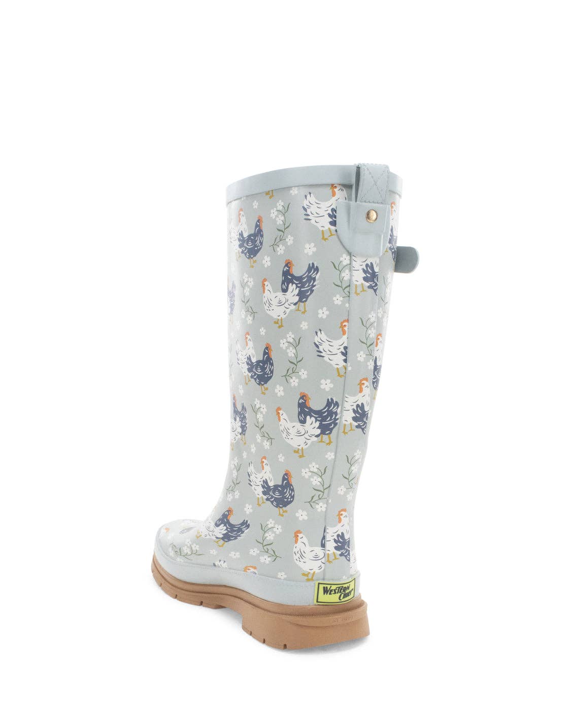 Women's Chicken Faux Fur Tall Rain Boot - Blue