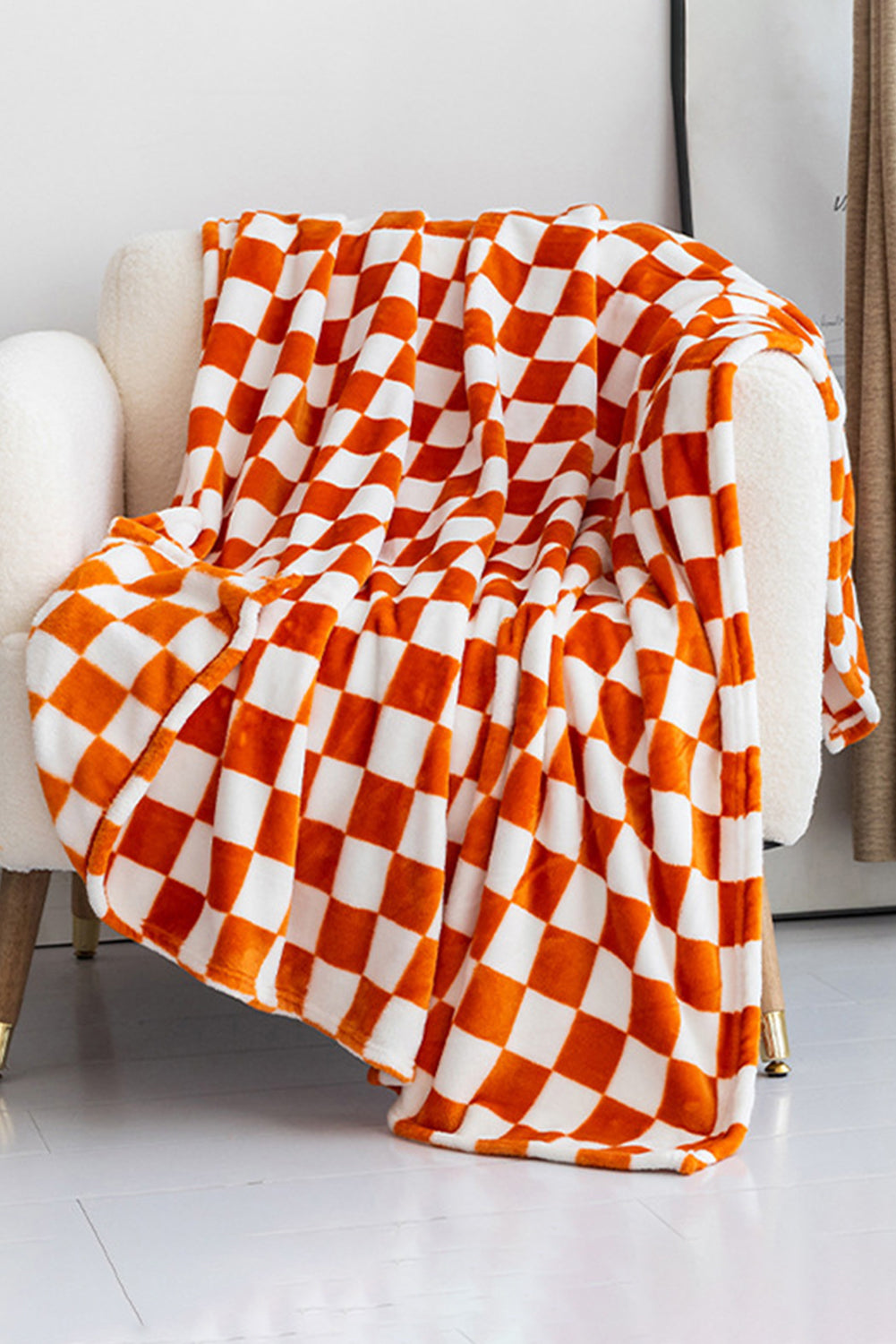 Dark Green Checkerboard Printed Soft Throw Blanket 120*200cm