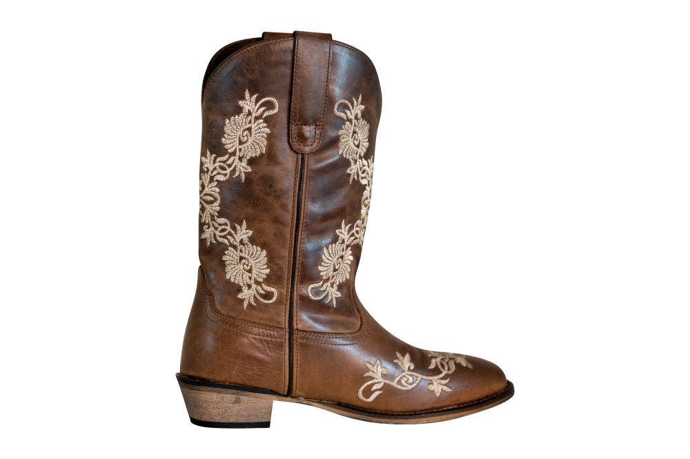 TuffRider Ladies Embroidered Square Toe Western Boot