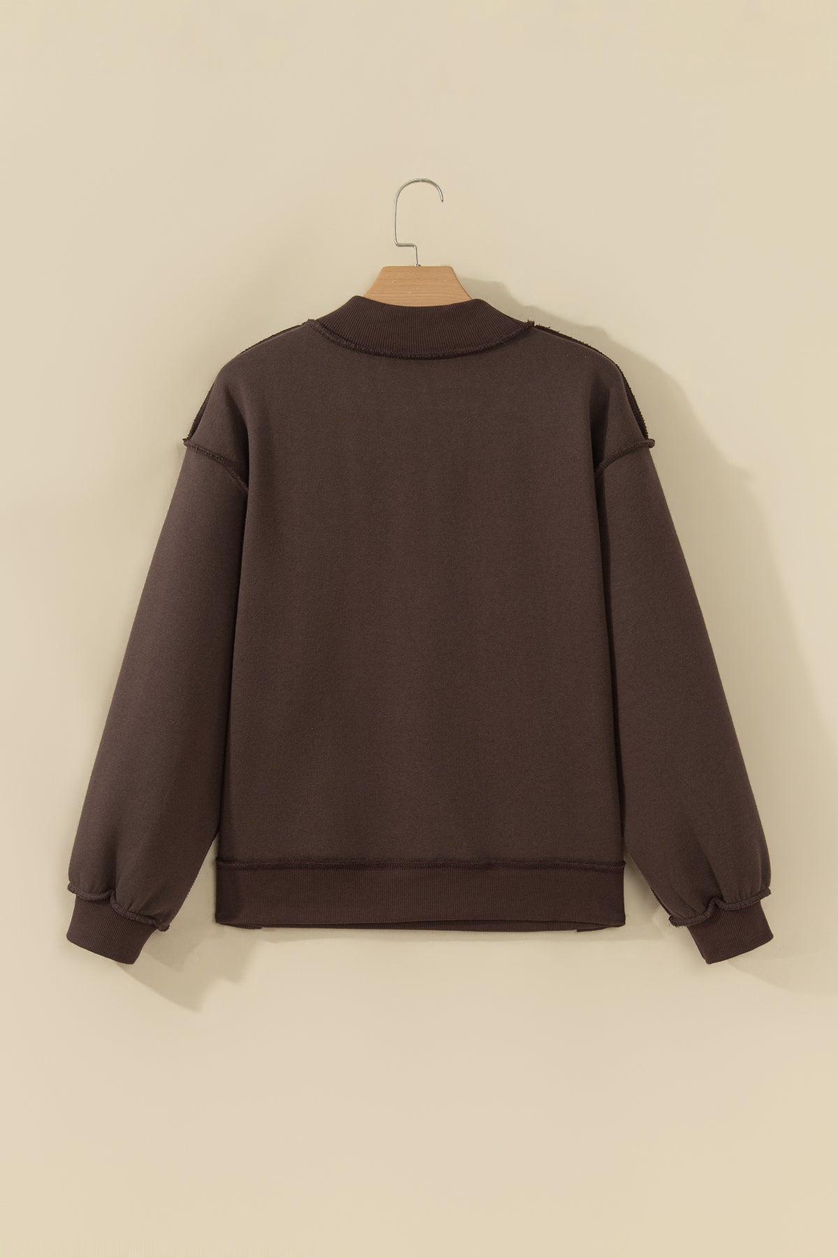 Gray PRAY Polka Dot Embroidered Mock Neck Sweatshirt