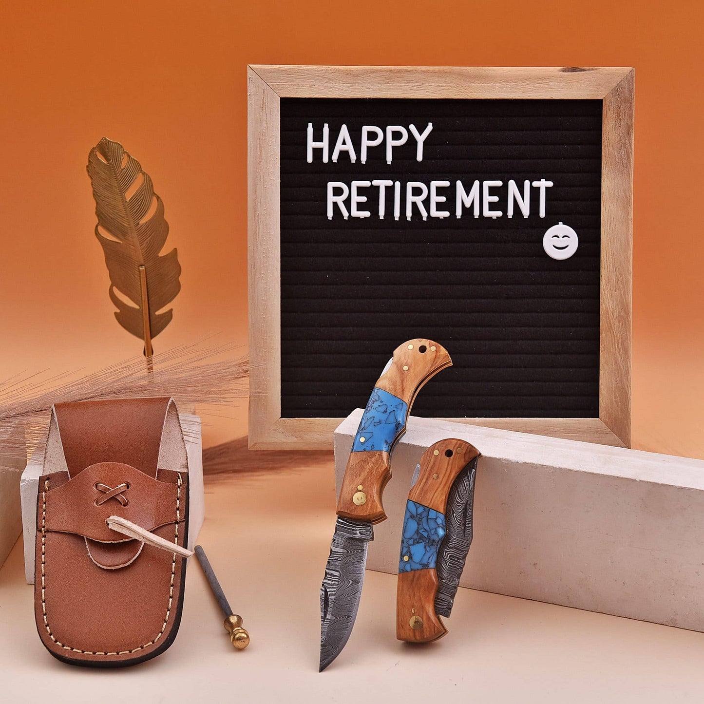 6.5' Handmade damascus folding knife, Pocket Knife