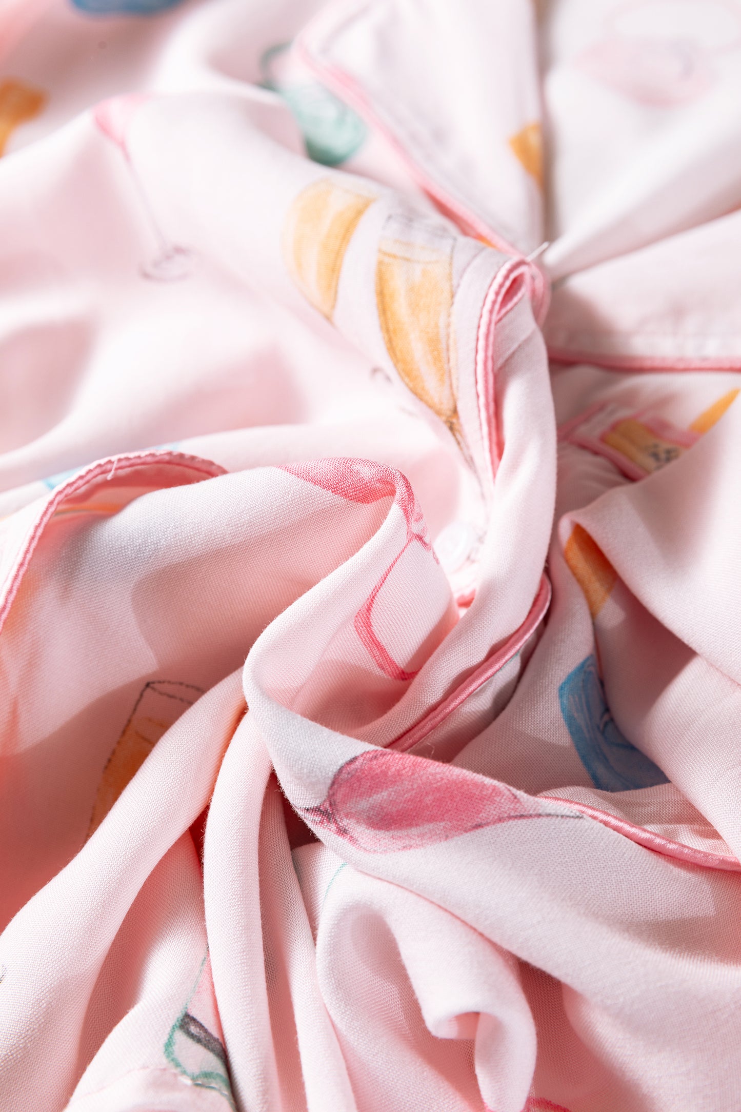 Color black Christmas Wine Glass Print Bow Knot Two Piece Pajama Set