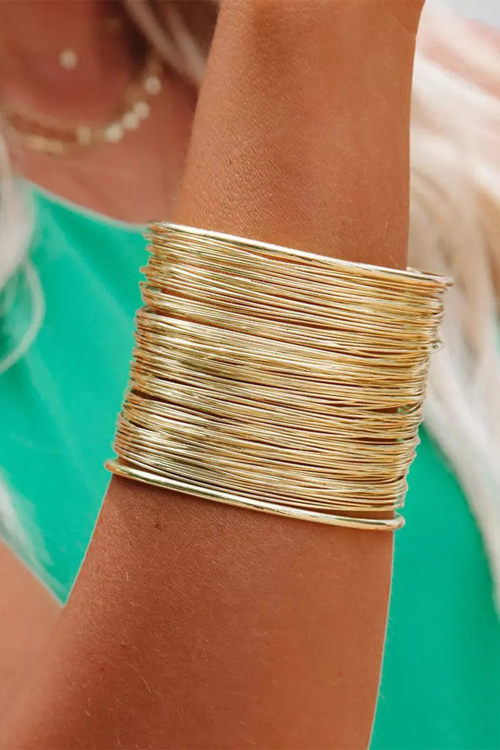 Gold Luxury Heavy Metal High Quality Open Wire Bracelet