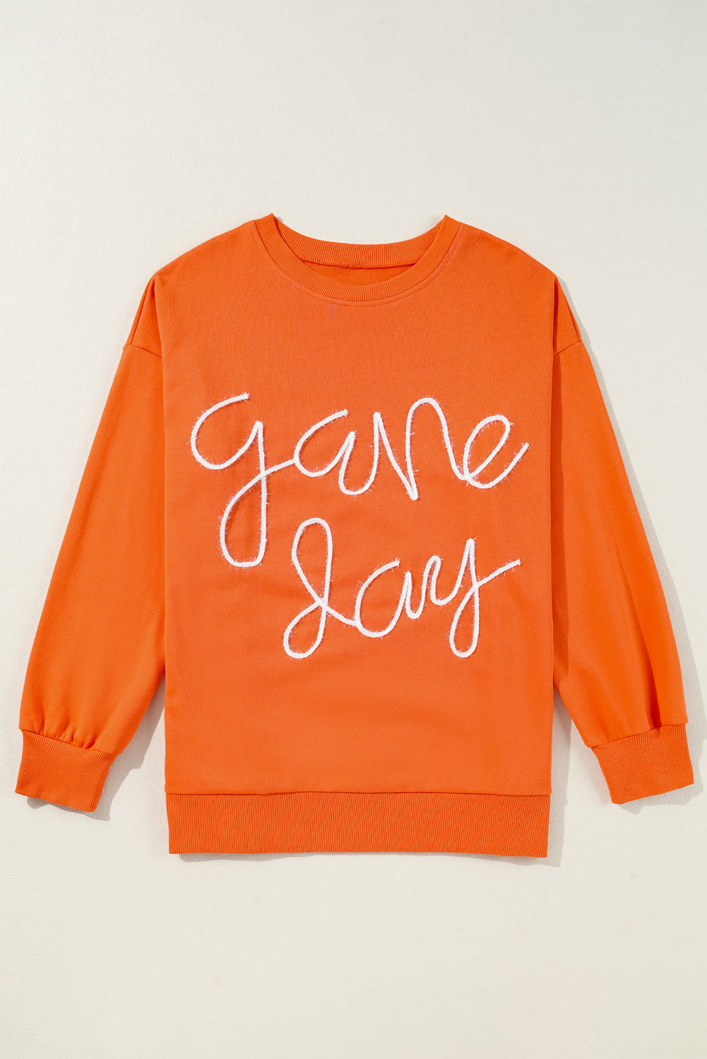 White Tinsel Game Day Drop Shoulder Graphic Sweatshirt