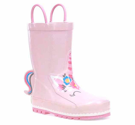 Kids Unity Unicorn Rain Boot - Soft Rose