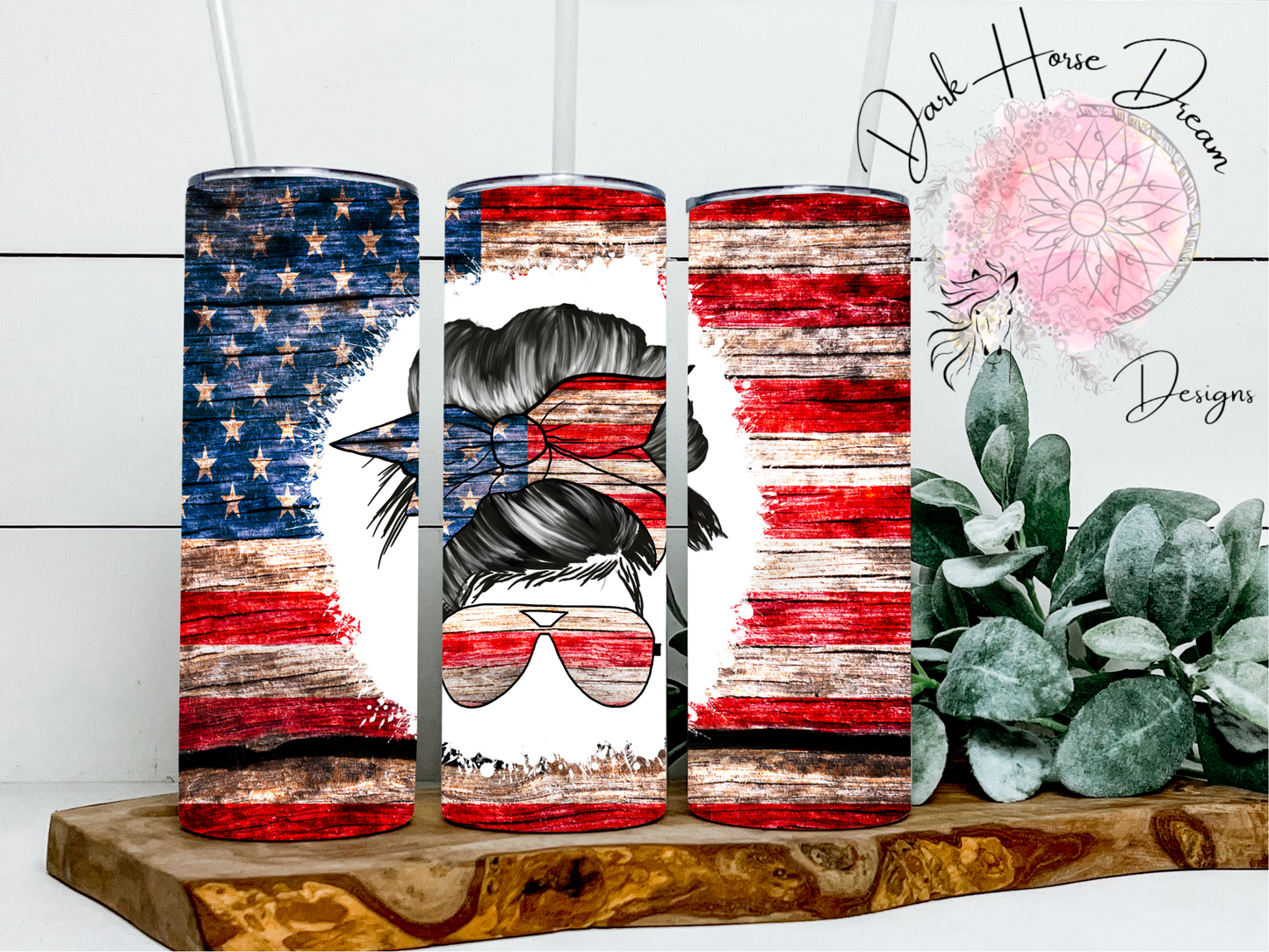 American Girl Tumbler - Patriotic - Flag