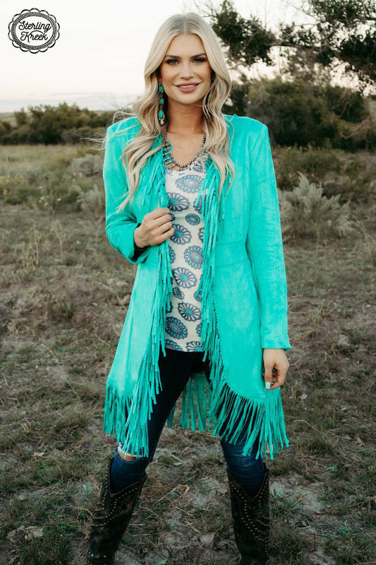 Scottsdale Suede Jacket Turquoise