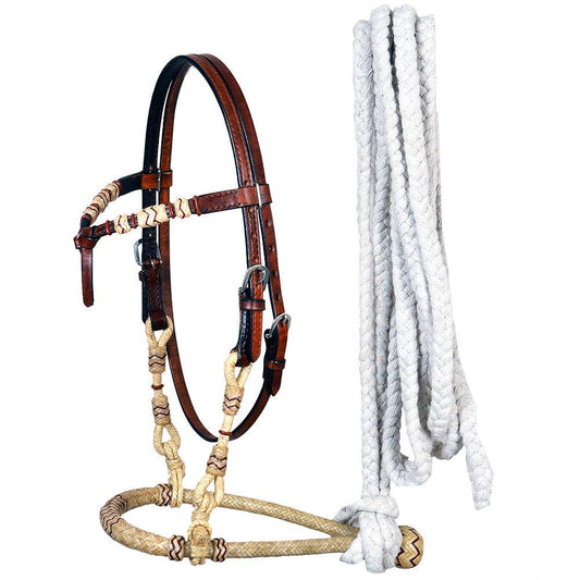 Horse Headstall Tack Bridle Leather Bitless Rein