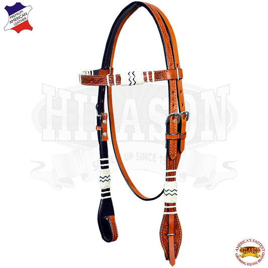 Horse Headstall Bridle Leather Rawhide Floral