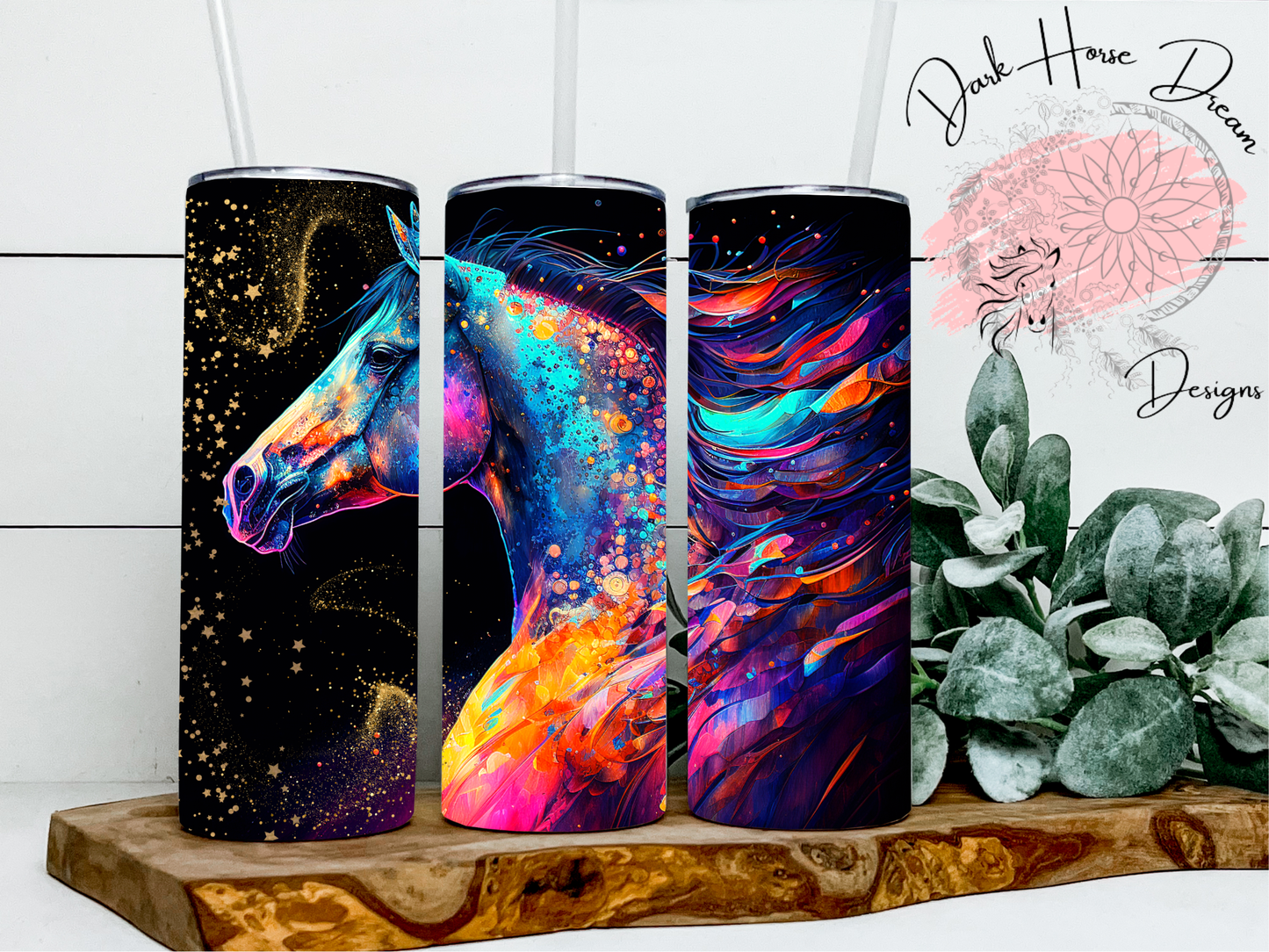 Watercolor Equine / Inked Horse Tumbler