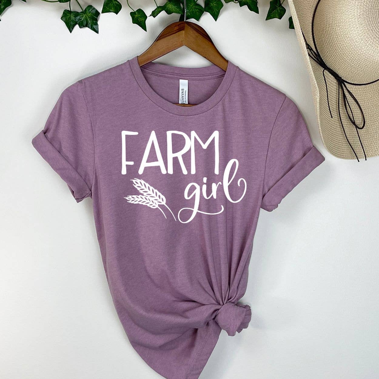 Farm Girl Orchid Tee White Ink