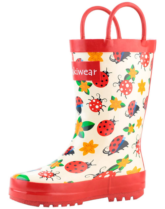 Loop Handle Boots, Ladybugs & Flowers