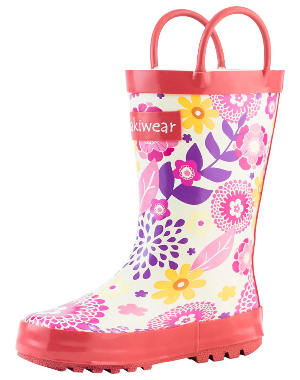 Loop Handle Boots, Pink Flowers