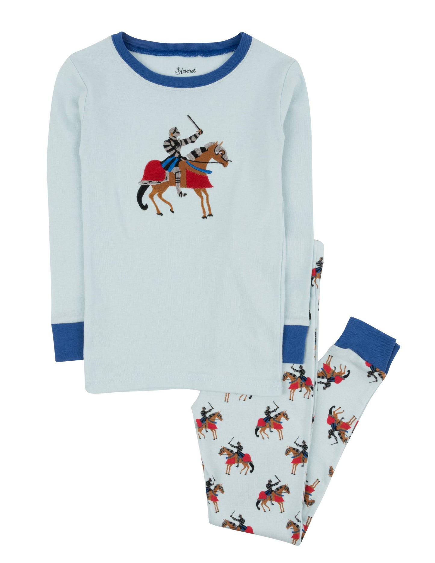 Kids Two Piece Cotton Pajamas Knights