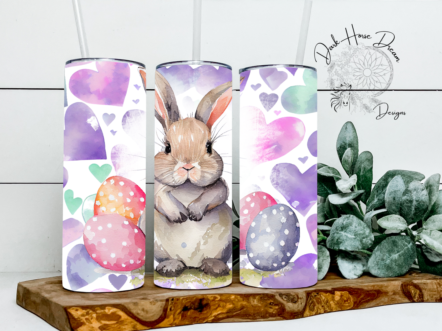 Purple Easter Bunny / Pastel Egg / Tumbler